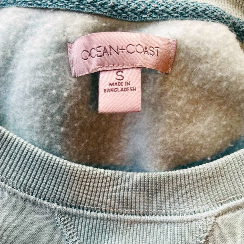 Ocean + Coast Size S Aqua Blue Green Sweatshirt Long Sleeve Shirt Top - Picture 5 of 5